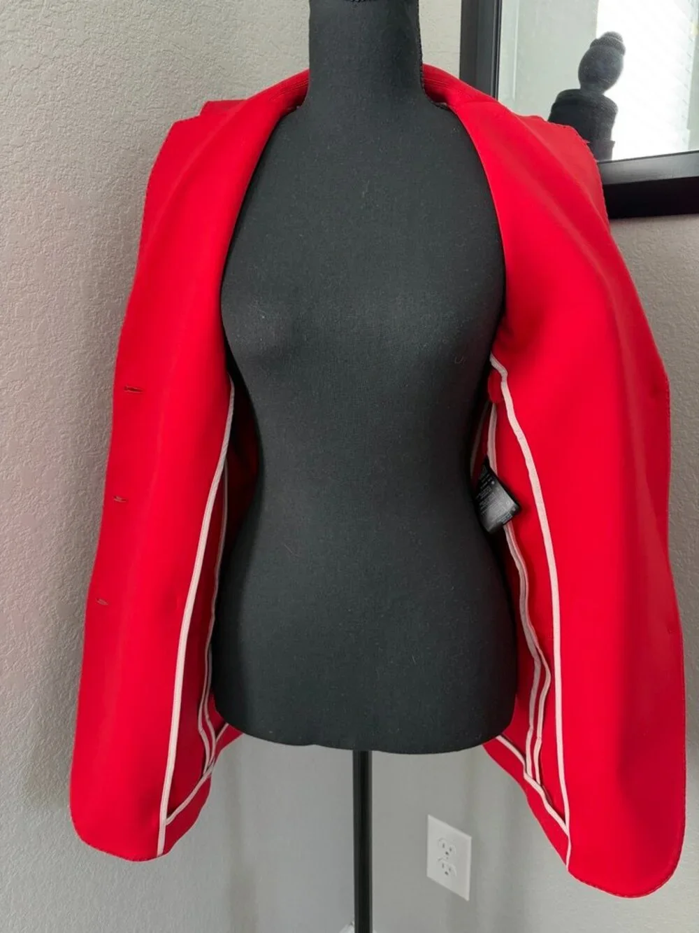 BOGNER Red Stretch Single Breasted Blazer Sz 12 Large